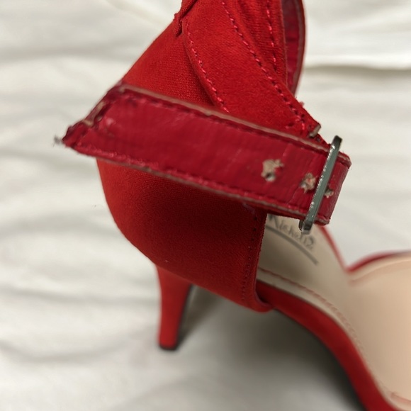 Anne Michelle, Red, Open Toe, Ankle Strap Heels, Size 10 - Picture 11 of 16